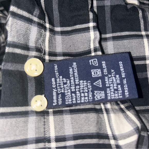 Tommy Hilfiger Black and White Plaid Shirt men’s XL - Picture 5 of 5